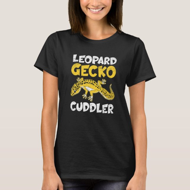 Camiseta Leopard Gecko Cuddler Reptile  Cuddling Hug (Frente)