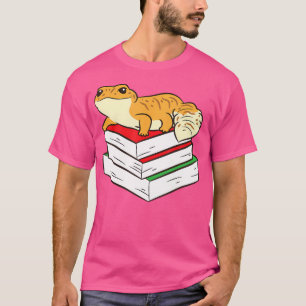 Camiseta Leopard Gecko Dormindo Em Livros Lendo E Geckos