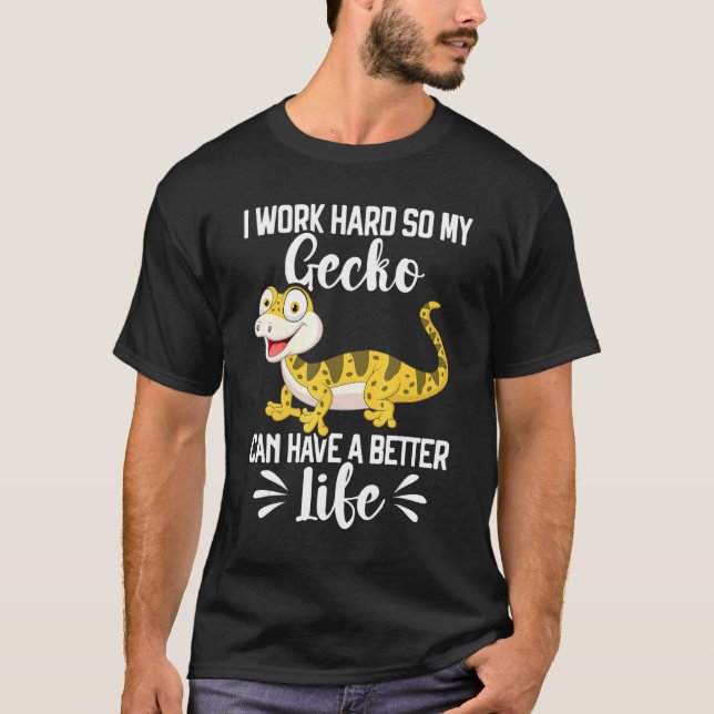 Camiseta Leopard Gecko Reptile Cute Lizard Pet Gecko Keepe (Frente)