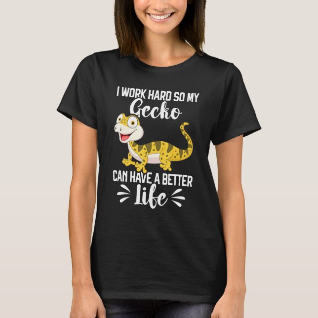 Camiseta Leopard Gecko Reptile Cute Lizard Pet Gecko Keepe (Frente)