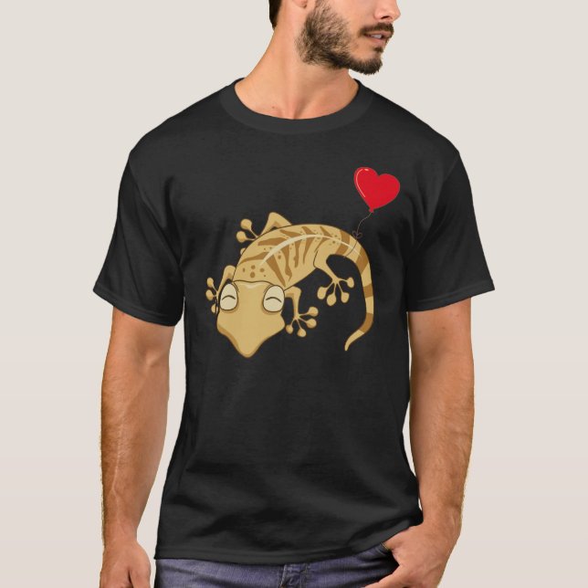 Camiseta Leopard Gecko With Heart Balloon Valentines Day Lo (Frente)