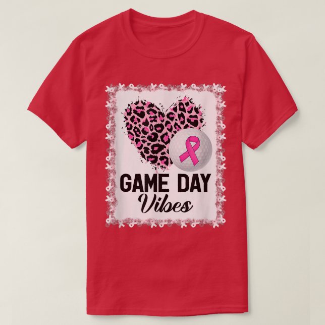 Camiseta Leopard Golf Game Day Vibes Breast Cancer Awarenes (Frente do Design)