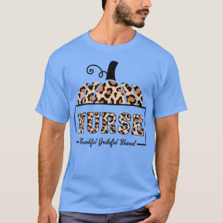 Camiseta Leopard Graças Feliz Abençoado Hallowee de Pumpkin