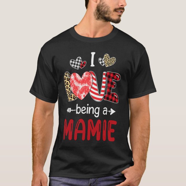 Camiseta Leopard Happy Mothers Day I Love Being A Mamie Buf (Frente)