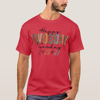 Camiseta Leopard Happy Twosday 2022 fevereiro segundo 20222