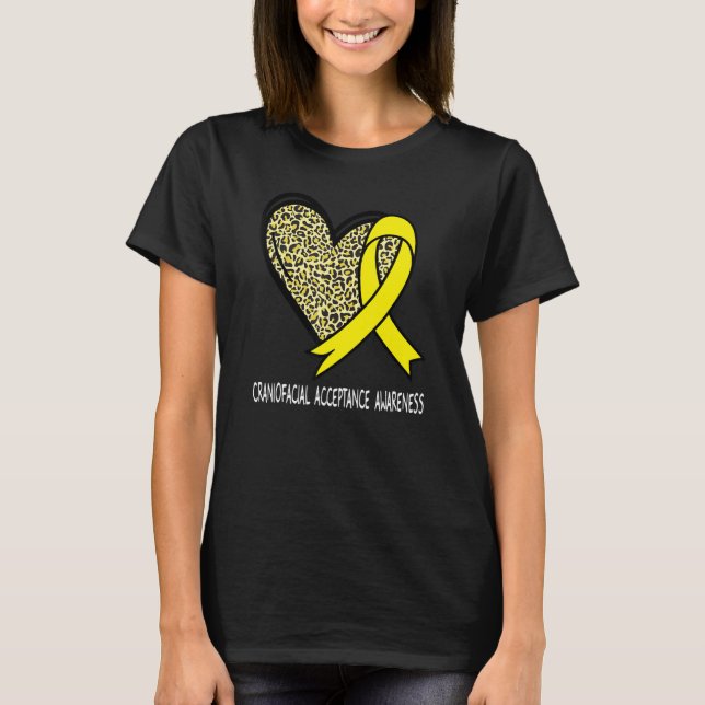 Camiseta Leopard Heart Craniofacial Acceptance Awareness Ye (Frente)