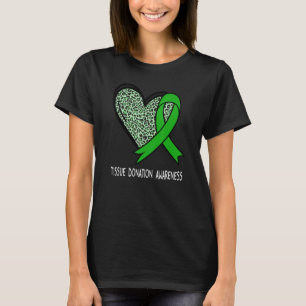 Camiseta Leopard Heart Doation Awarness Green Ribb