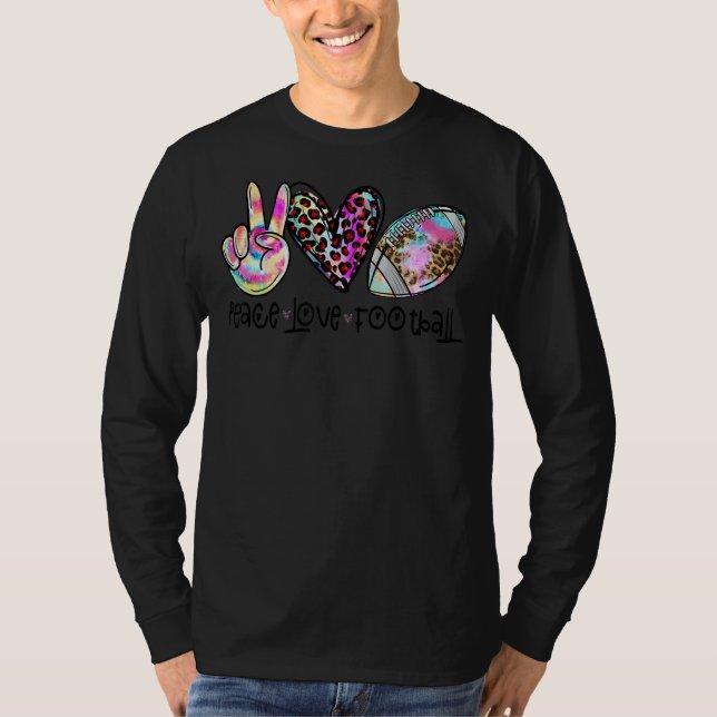 Camiseta Leopard Heart Tie Dye Peace Love Game Da (Frente)