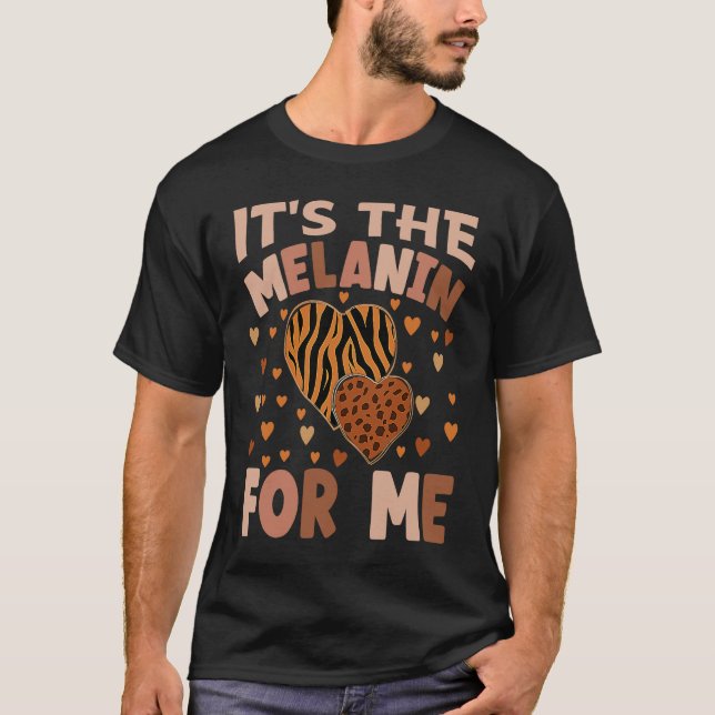 Camiseta Leopard Hearts It's The Melanin For Me Black Histo (Frente)