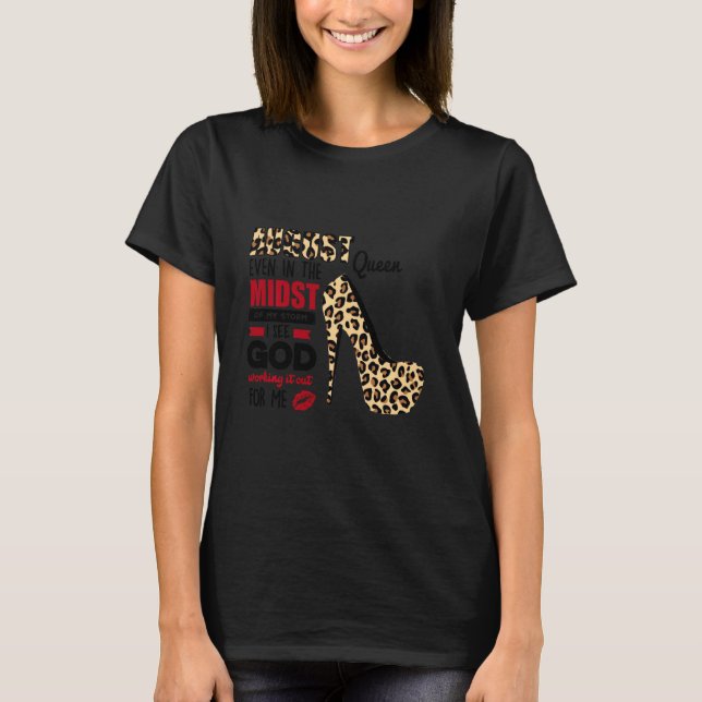 Camiseta Leopard High Heels August Rainha No Meio Da Minha  (Frente)