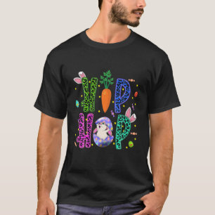 Camiseta Leopard Hip Hop Bunny Engraçado, Páscoas De Coelho
