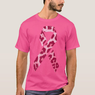 Camiseta Leopard Imprima Friso Rosa Sensibilização para o C
