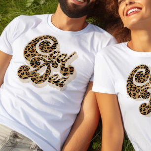 Camiseta Leopard Imprima Mamães Legal de Correspondência de