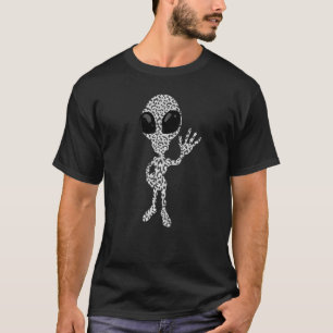 Camiseta Leopard Imprime Alienígena Fã Marciana Cute Menina