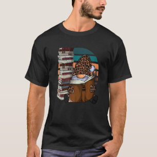 Camiseta Leopard Jardim Gnomo Lendo Livros Pôr do Sol Gnomo