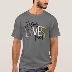 Camiseta Leopard Jesus me ama Páscoa Regiliar Cristã