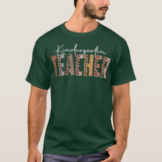 Camiseta Leopard Kindergarten Teacher Funny Job Title Schoo
