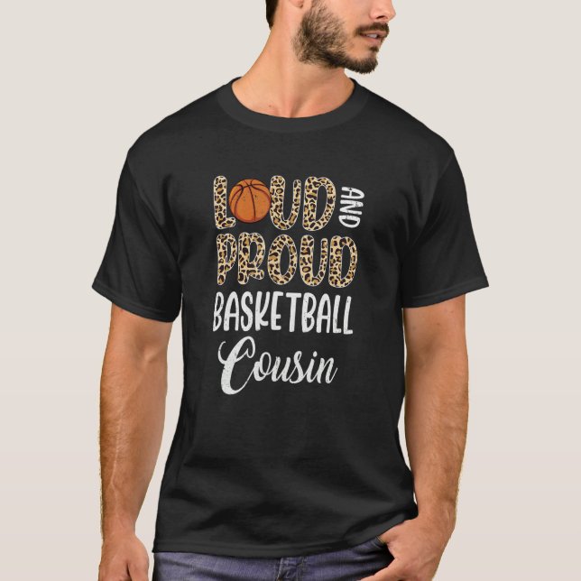 Camiseta Leopard Loud Proud American Basketball Cousin Fami (Frente)