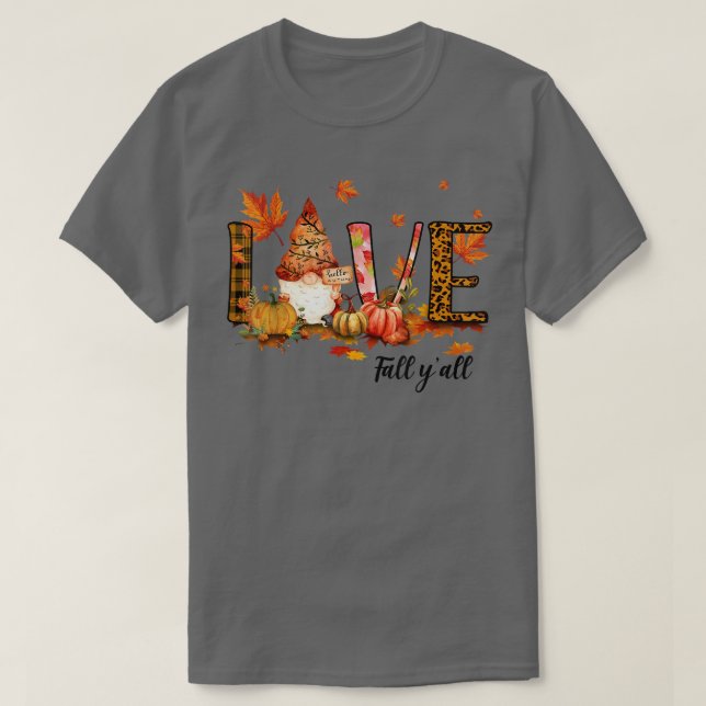 Camiseta Leopard Love Fall Y'all Funny Autumn Pumpkin Fall  (Frente do Design)