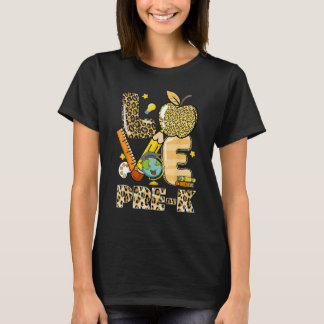 Camiseta Leopard Love Teaching Pre K Back To School Teacher