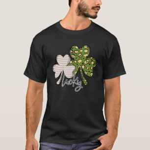 Camiseta Leopard Lucky Charm Irish Shamrocks Rua de Patrick