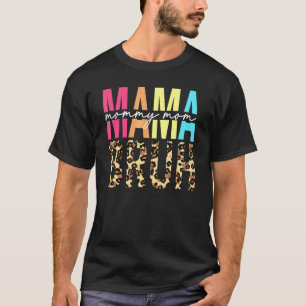 Camiseta Leopard Mamãe Dia das Mães Vida de Mãe de Menino