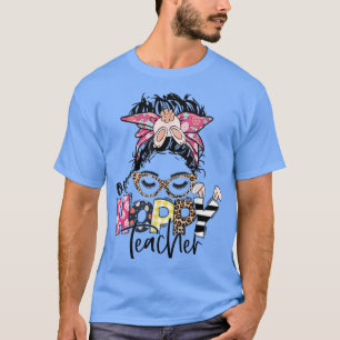 Camiseta Leopard Messy Bun One Hoppy Professor Páscoa Happy