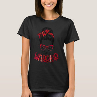 Camiseta Leopard Messy Bun Women Warrior Stroke Awareness