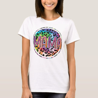 Camiseta leopard mom mama circle mom gift funny