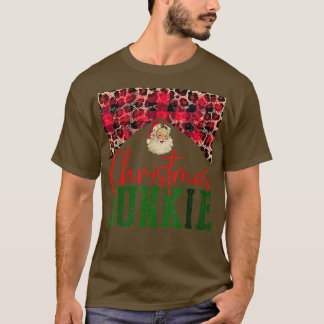 Camiseta Leopard Natal Junkie Santa Claus Feliz Christm