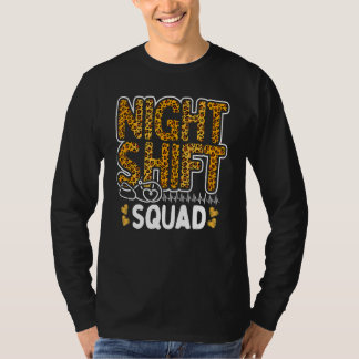 Camiseta Leopard Night Shift Nurse Squad Leo Nursing Apprec