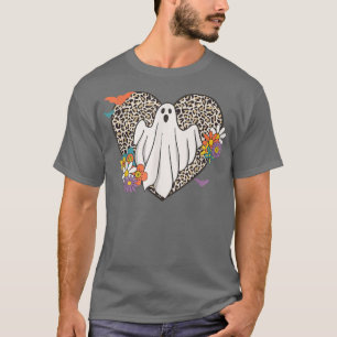 Camiseta Leopard Pattern Heart Ghost Flowers outfit for Hal