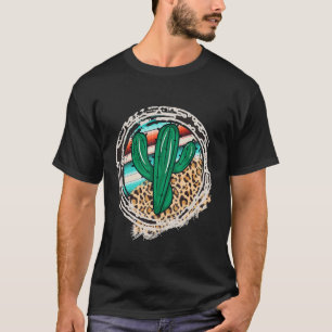 Camiseta Leopard Patterno Cactus Serape Impressão Rodeo