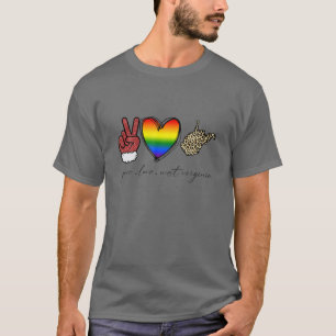 Camiseta Leopard Peace Love West Virginia Heart LGBT Pride