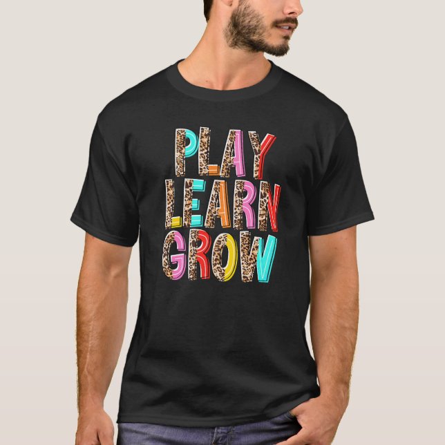 Camiseta Leopard Play Aprende A Aumentar A Vida Do Professo (Frente)