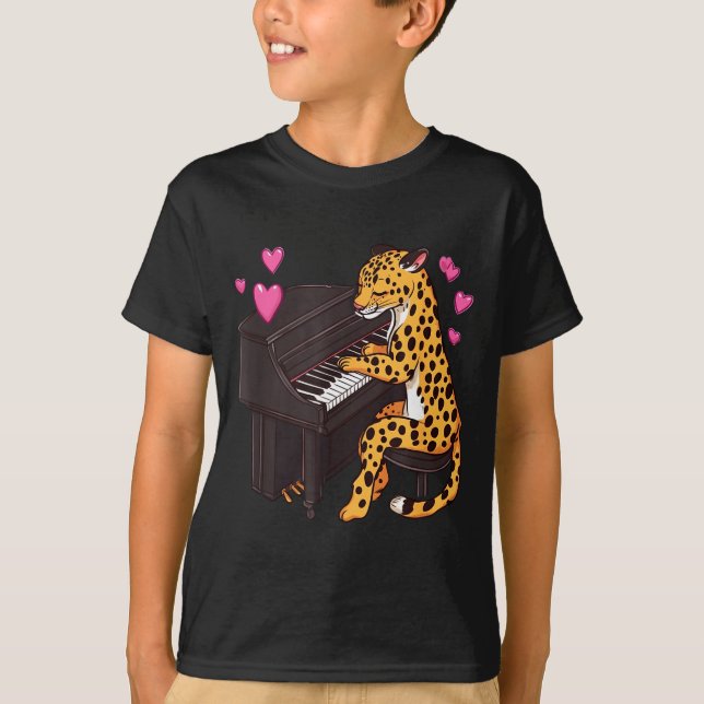 Camiseta Leopard Playing Ano Valentines Day Funny Leopard  (Frente)