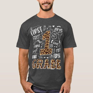 Camiseta Leopard Print 1rua Grau Crianças de Professores de