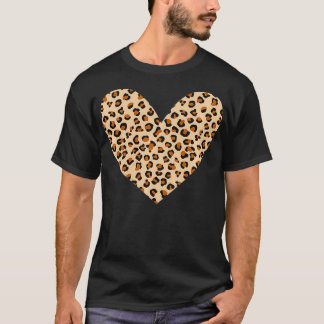 Camiseta Leopard Print Heart Cheetah Pattern Valentine's D