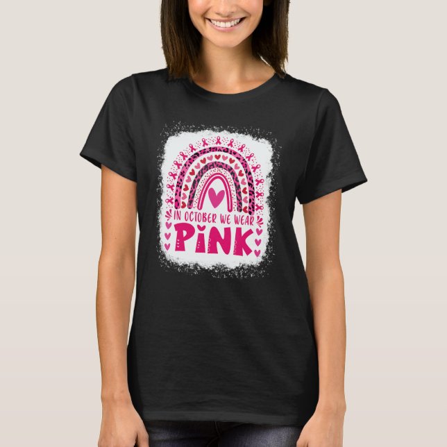 Camiseta Leopard Print In October We Wear Pink Rainbow for  (Frente)
