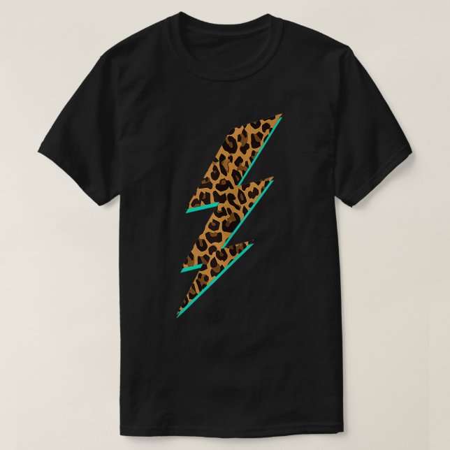 Camiseta Leopard Print Lightning Bolt Graphic 2  (Frente do Design)