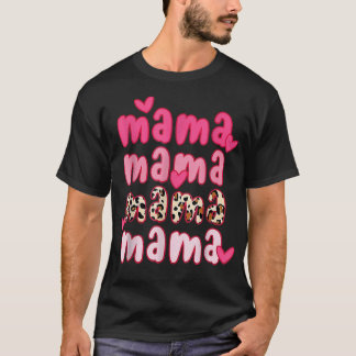 Camiseta Leopard Print Mama For Mama Happy Mothers Day 