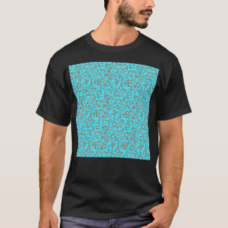Camiseta Leopard Print Planet Símbolos Em Fundo Azul Pa