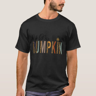 Camiseta Leopard Pumpkin Alô Pumpkin Graphic Fall Halloween