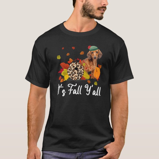 Camiseta Leopard Pumpkin Falling It's Fall Y'all Yellow Dac (Frente)