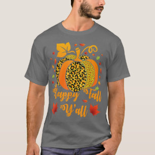 Camiseta Leopard Pumpkin Feliz Queda Sai Todos Ação de Graç