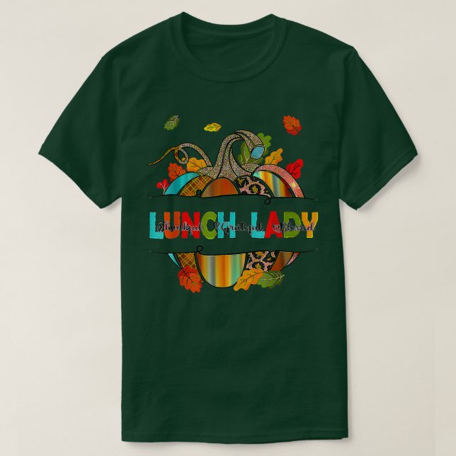 Camiseta Leopard Pumpkin outono outono Outono Almoço de Açã (Frente do Design)