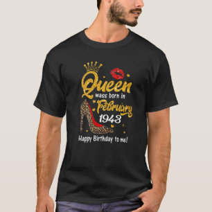 Camiseta Leopard Queen Foi Nascer Em Fevereiro De 1943 80