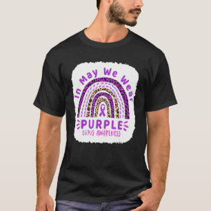 Camiseta Leopard Rainbow Em Maio Nós Vestimos Purple Lupus 