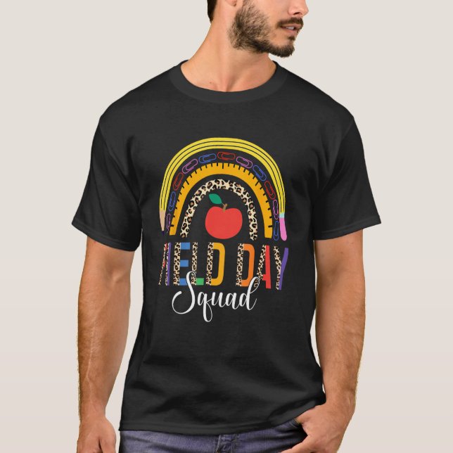 Camiseta Leopard Rainbow Field Day Squad Professores Engraç (Frente)
