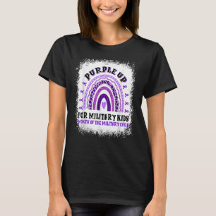 Camiseta Leopard Rainbow Filho Militar Mês Roxo Para Cima